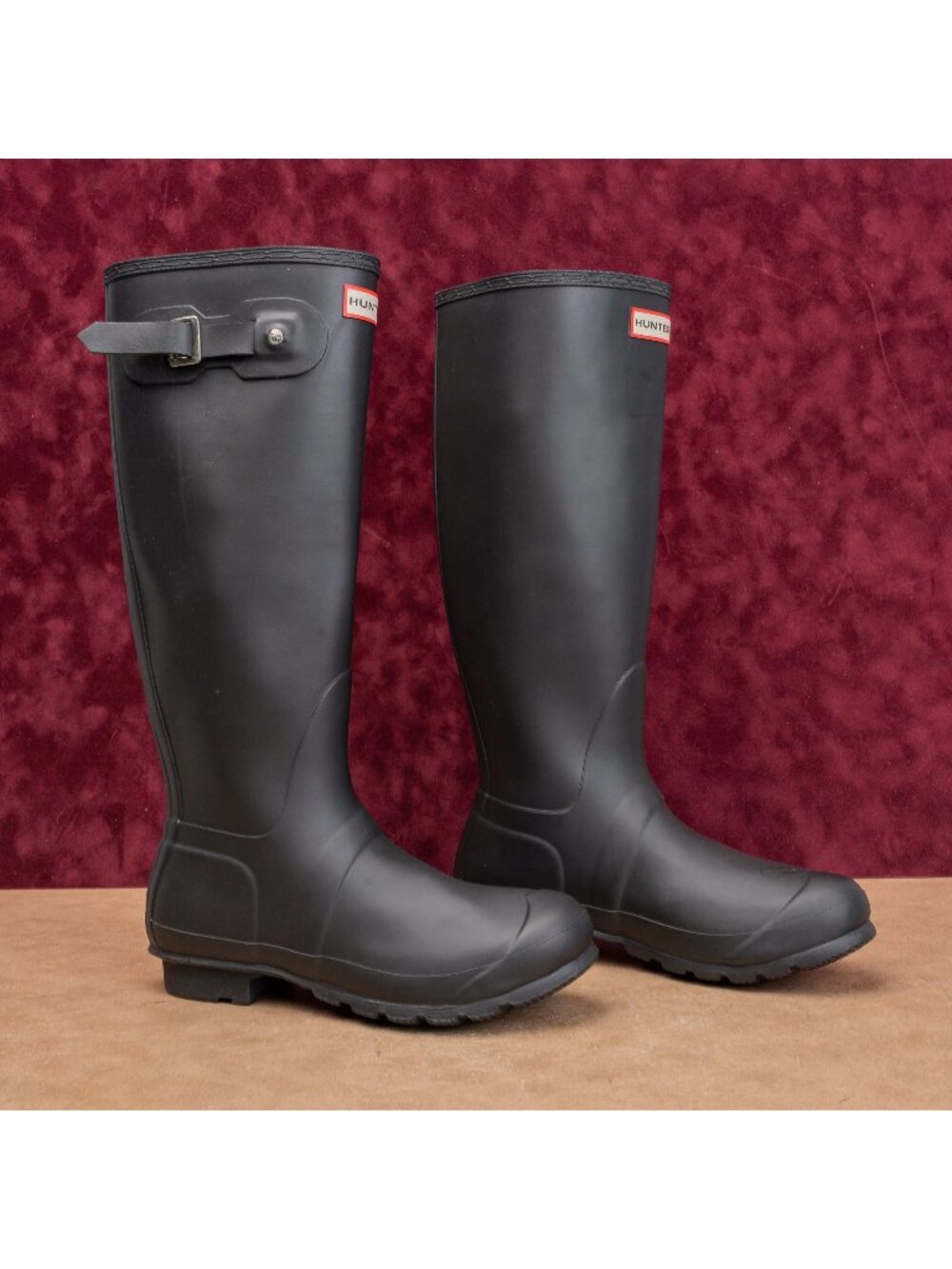 Hunter Wmn Original Tall Farm Barn Dark Grey Wellies Rain Rubber Boots 9US EUR40
